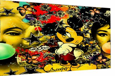Pop Art Micky Maus Frauen Leinwand Bilder Wandbilder - Hochwertiger Kunstdruck