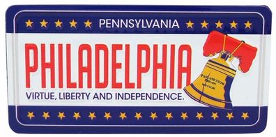 Philadelphia Magnet Plate Metall USA Souvenir Amerika Neu (252)