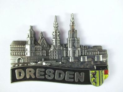 Dresden Elbcollage Metall Magnet Germany Deutschland Souvenir, Neu