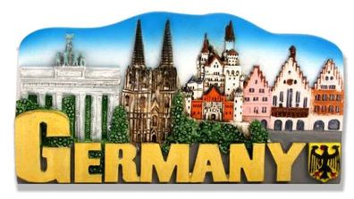 Germany Poly Magnet Collage Berlin Köln Frankfurt Schloss 10 cm