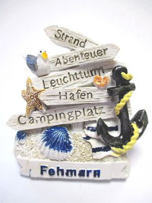 Fehmarn Magnet Poly Souvenir Germany Strand Leuchtturm Hafen Ostsee