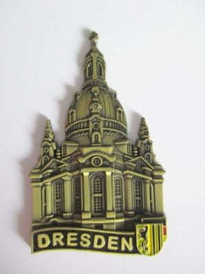 Dresden Frauenkirche Metall Magnet Souvenir Germany bronziert