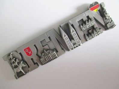 Bremen Metall Magnet Schrift Stadtmusikanten Rathaus 11cm 