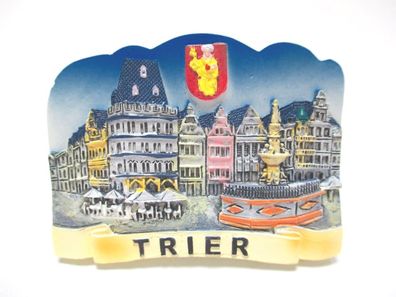 Trier Magnet Poly Souvenir Germany Altstadt Brunnen Wappen Neu