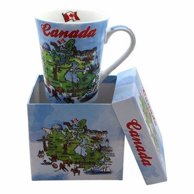 Canada Landkarte Porzellan Kaffeetasse Gift Box Collage Coffee Mug (pcf)