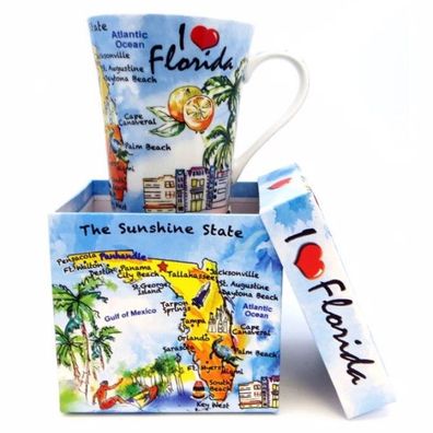 Florida Porzellan Kaffeetasse Gift Box Collage WTC Neu Coffee Mug (pcf)