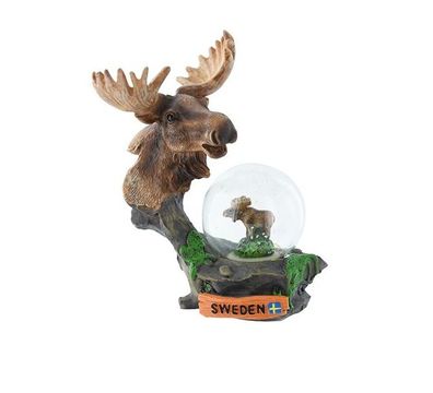 Schweden Elch Moose Schneekugel Snowglobe Souvenir Neu
