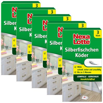 5 x NEXA LOTTE® Silberfischchen-Köder, 3 Stück