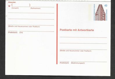 Ganzsache Berlin Postkarte mit Antwort 40 Pfennig Sehenswürdigkeiten P 132