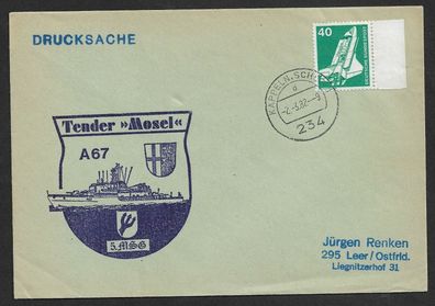 Schiffspost BRD Tender "Mosel" A 67 5. MSG