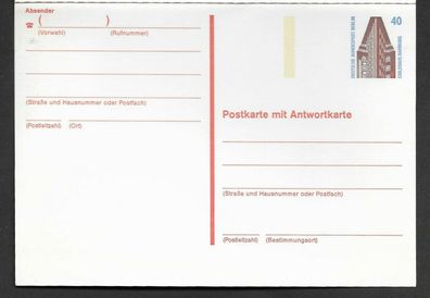 Ganzsache Berlin Postkarte mit Antwort 40 Pfennig Sehenswürdigkeiten P 137