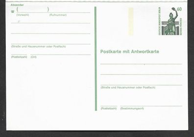Ganzsache Berlin Postkarte mit Antwort 60 Pfennig Sehenswürdigkeiten P 138