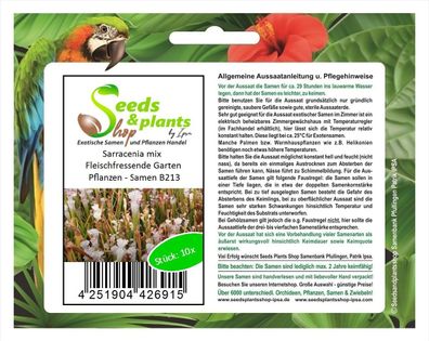 10x Sarracenia mix Fleischfressende Garten Pflanzen - Samen B213
