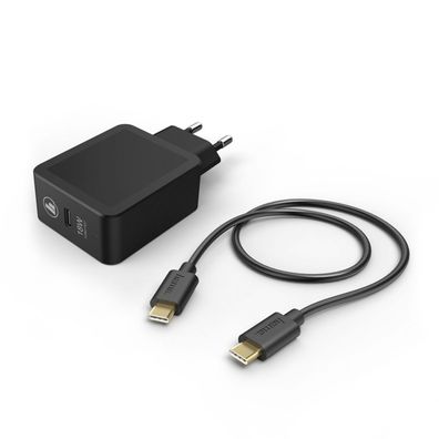 Ladeset, USB-C, PD/ Qualcomm 18W, USB-C-Kabel, 1,5 m, Schwarz