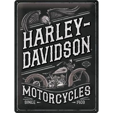 Harley Davidson Neon Nostalgie Blechschild 30 cm NEU  shield 