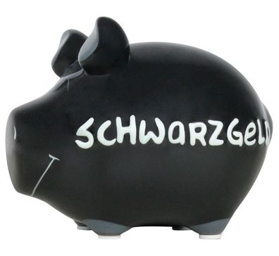 Schwarzgeld Sparschwein Spardose 12,5cm Motiv Money Kleinschwein Keramik
