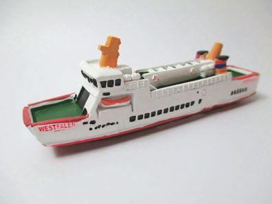 Schiff Boot MS Westfalen Fähre Fährschiff 12 cm Poly Modell Neu