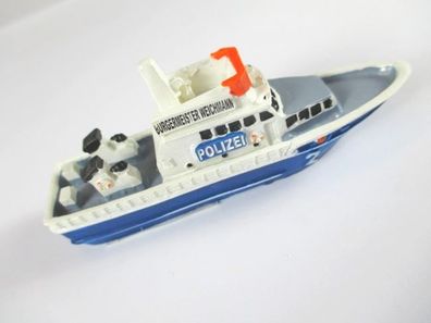 Schiff Boot Polizei Herbert Weichmann 9 cm Polyresin Ship Modell, Neu