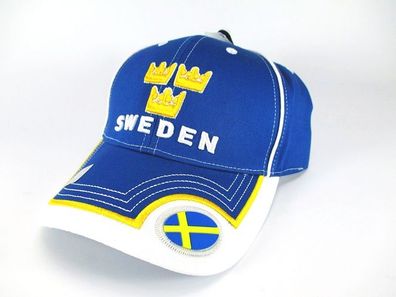Basecap Schweden 3 Kronen Baseball Kappe Sweden hochwertig NEU
