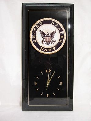 US Navy Logo Jebco Clock Uhr 60 cm Holz Marine United States