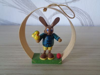 Strauchbehang -Erzgebirge -Ostern - Osterhase mit Küken