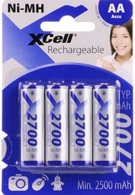 XCell Mignon AA Akku Ni-MH 1,2V 2700mAh 4er Blister