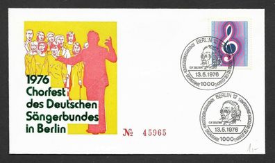 FDC Berlin Chorfest des Deutschen Sängerbundes 13.5.1976