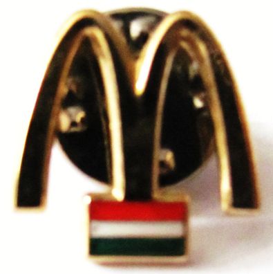 Mc Donald´s - Luxemburg - Logo & Flagge - Pin 15 x 15 mm