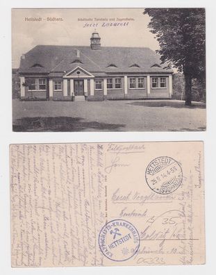 48163 Feldpost Ak Hettstedt Städtische Turnhalle 1914
