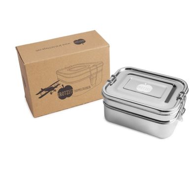 Brotzeit Doppeldecker Lunchbox Brotdose Jausenbox aus Edelstahl
