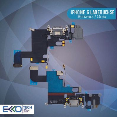 Ladebuchse für iPhone 6 Lightning Dock Connector Flex Kabel Mikrofon Grau