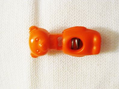 1Kunststoffknopf Kordelstopper orange 31x10mm Nr. 4653