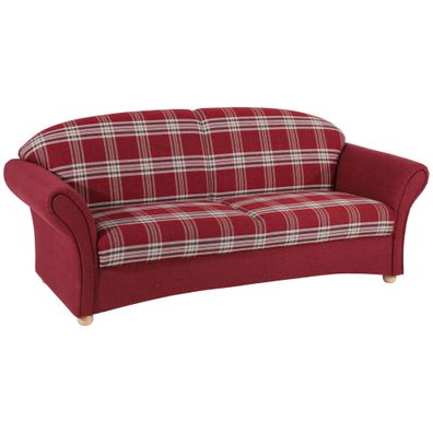 Sofa 2,5-Sitzer Kama Bezug Flachgewebe Buche/ rot 21555