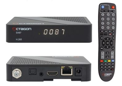SX87 Full HD IP H.265 Linux HDMI USB LAN DVB-S2 Sat IP Receiver Schwarz