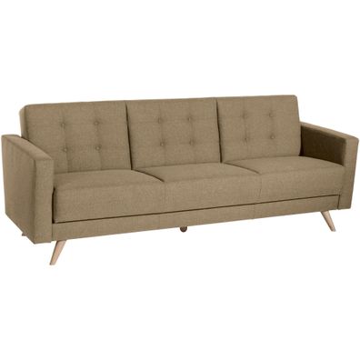 Sofa 3-Sitzer mit Bettfunktion Karisa Buche/ sand 21929