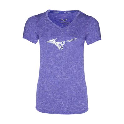 Mizuno Damen Lauf-T-Shirt Trainingsshirt Sportshirt Impulse Core RB Lila Violett