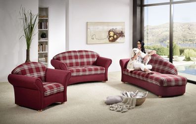 Sofa 2-Sitzer Kama Bezug Flachgewebe Buche/ rot 21556