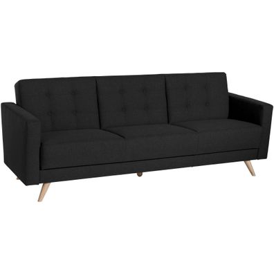 Sofa 3-Sitzer mit Bettfunktion Karisa Buche/ schwarz 21938