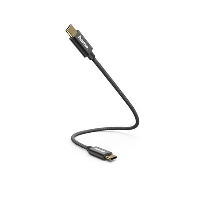 Hama 0,2m Ladekabel Samsung Huawei USB 2.0 Daten Kabel Typ C zu Typ C 480 Mbit/ s
