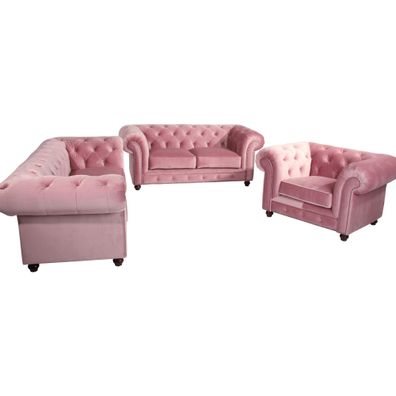 Sofa 2,5-Sitzer Kathe Bezug Samtvelours Nussbaum/ rosé 22478