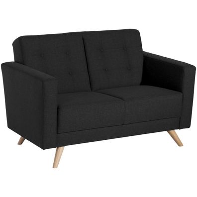 Sofa 2-Sitzer Karisa Bezug Flachgewebe Buche/ schwarz 21937
