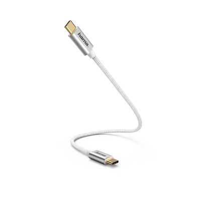 Hama 0,2m Ladekabel USB 2.0 Daten Kabel Typ C zu Typ C 480 Mbit/ s Speed Weiß