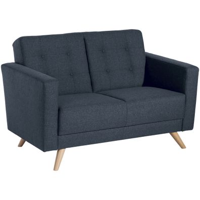 Sofa 2-Sitzer Karisa Bezug Flachgewebe Buche/ blau 21916