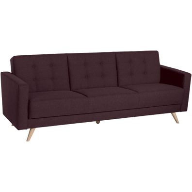 Sofa 3-Sitzer mit Bettfunktion Karisa Buche/ burgund 21935