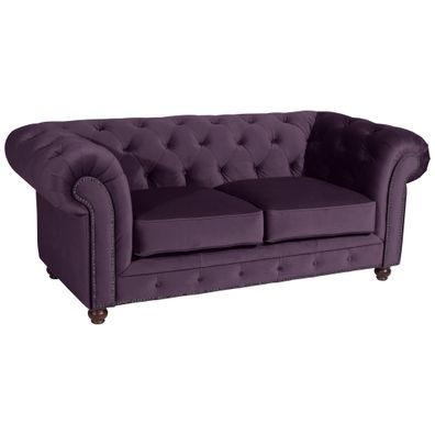 Sofa 2-Sitzer Kathe Bezug Samtvelours Nussbaum/ purple 22500