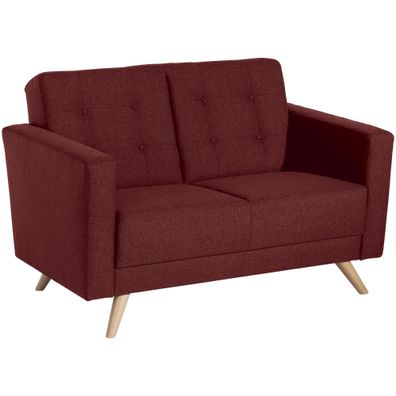 Sofa 2-Sitzer Karisa Bezug Flachgewebe Buche/ rot 21925