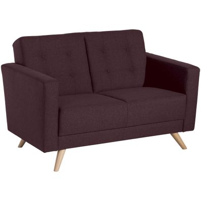 Sofa 2-Sitzer Karisa Bezug Flachgewebe Buche/ burgund 21934