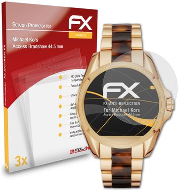 atFoliX 3x Schutzfolie kompatibel mit Michael Kors Access Bradshaw 44.5 mm