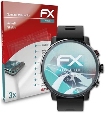 atFoliX 3x Schutzfolie kompatibel mit Amazfit Stratos Folie klar&flexibel