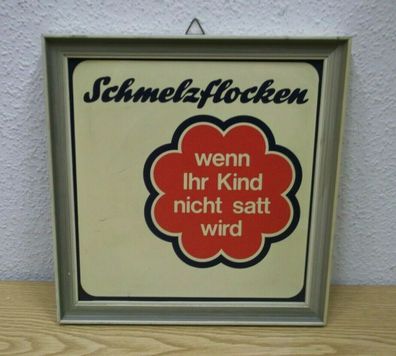 altes Werbeschild Wandbild 40er/50er Schmelzflocken 30,5x30 Holz 40s 50s Vintage